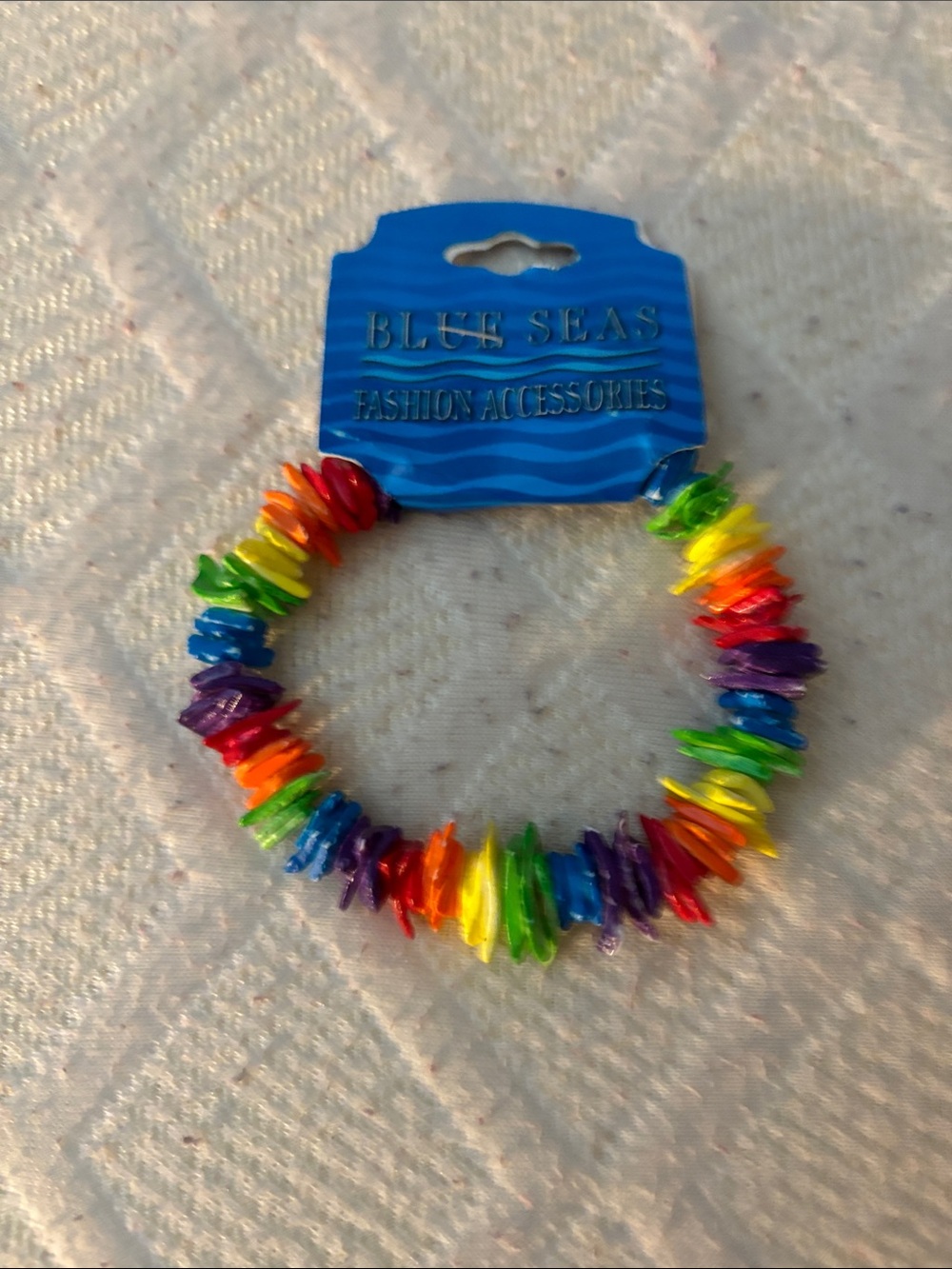 Kids Rainbow Chip Beaded Stretch Bracelet